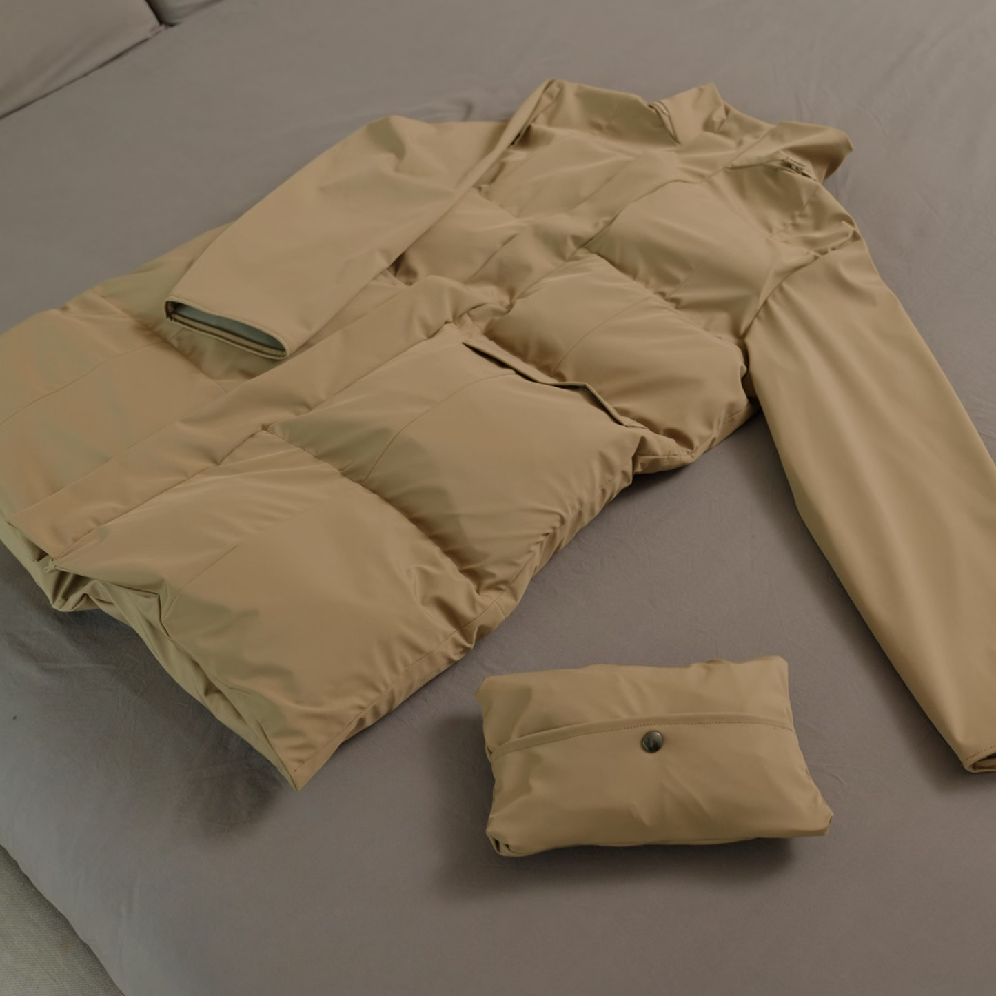 airport jacket with multiple pockets designed to replace carry on bag