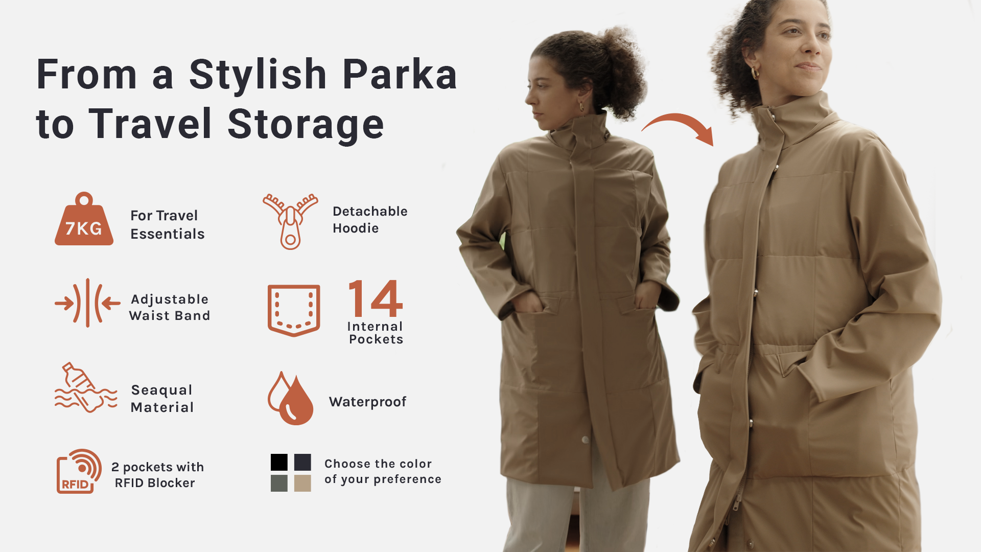 Load video: Travel jacket with 14 pockets, RFID blocking, water-repellent fabric, SEAQUAL® YARN, Kickstarter success, made in Italy — FlyOn Jacket official video.